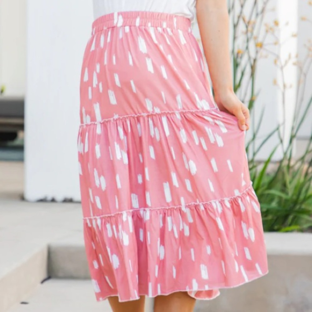 🎀2/$15 Tickled Teal Amara Floral Skirt